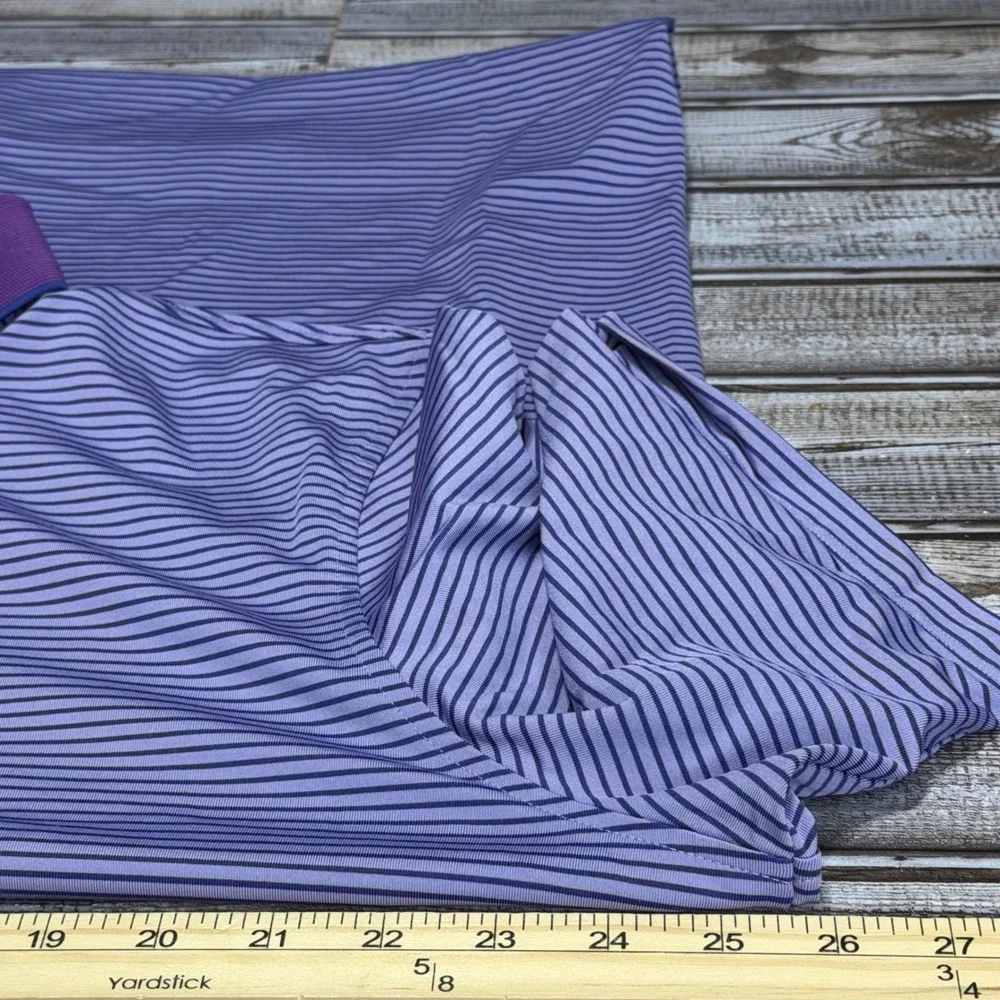 Greyson Polo Shirt Mens XL Purple Striped Short Sleeve Golf Athletic